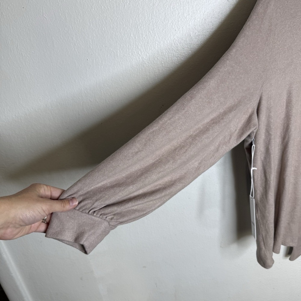 New Chicos Knit Top Cozy Tie Front Taupe Cardigan Sweater Size 3 Womens XL - Picture 8 of 12